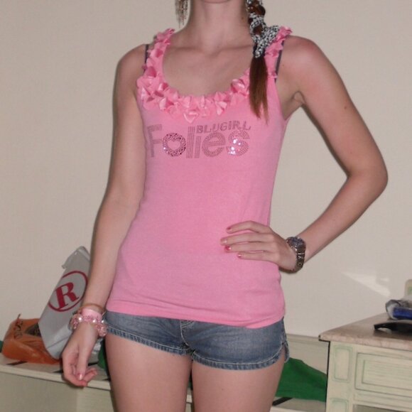 Pink Blugirl Folies Tank Top - Glitter Front Logo - Picture 8 of 8